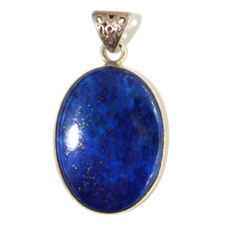 Oval Lapis Lazuli Pendant Mounted on Silver BP197