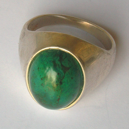 Silver Ring with Chrysocolla