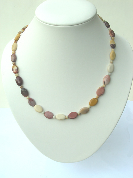 Mookaite Jasper Flat Pearl Necklace
