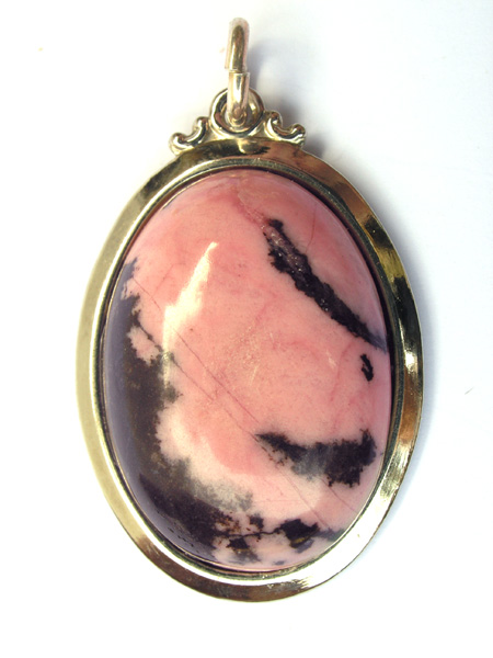 Silver Pendant with Rhodonite