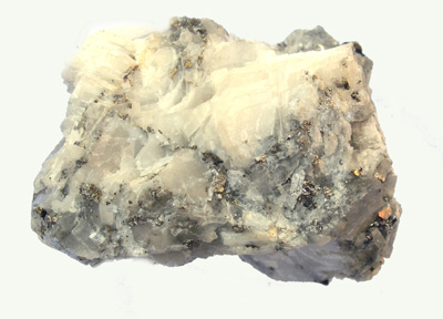 Carrollite, (Carrolite) crystal on calcite gangue