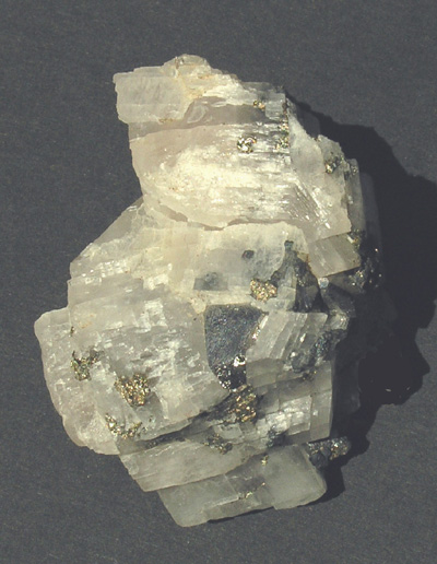 Carrollite, (Carrolite) crystal on calcite gangue
