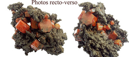 Vanadinite sur Psilomélane