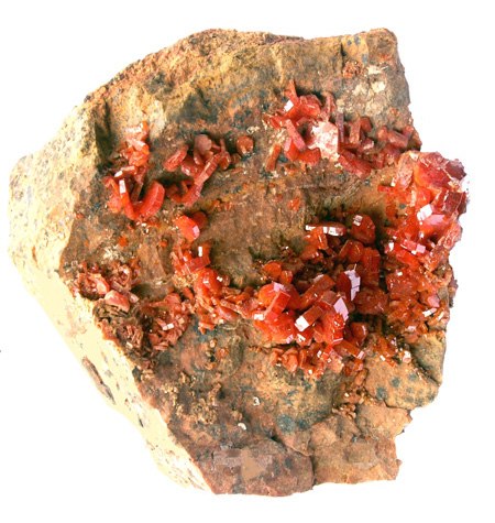 Vanadinite on rock