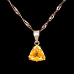 Faceted Citrine Pendant Mounted on Silver
