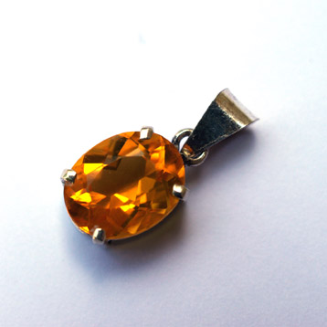 Silver and Fire Opal Pendant