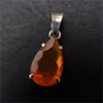 Silver and Fire Opal Pendant