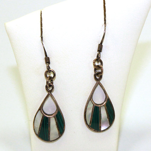 Malachite and Mother-of-Pearl Earrings