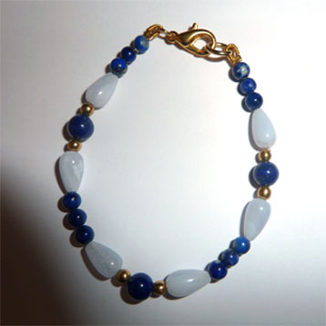Lapis Lazuli and Chalcedony Bracelet