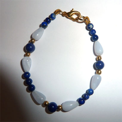 Lapis Lazuli and Chalcedony Bracelet BA67