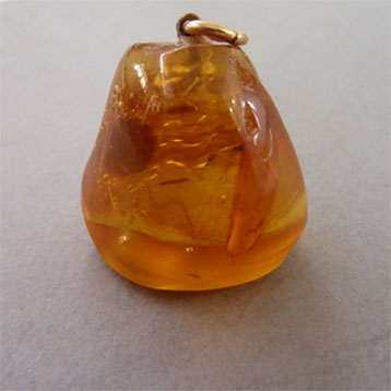 Polished Raw Amber Pendant