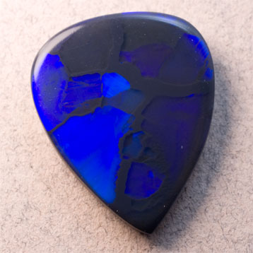 Large Black Opal 10.06 carats pear triangle approx. 2 cm by 1.8 cm