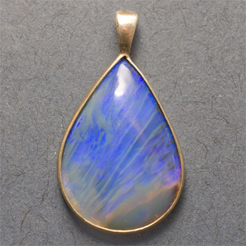 Black Opal and Silver Pendant