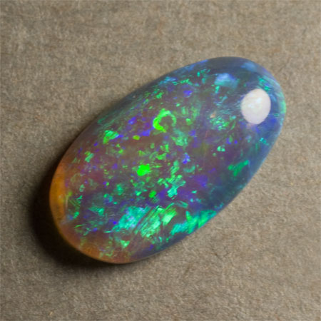 3960 Opale Noire Cristal Ovale Bleu Et Verte Tres Brillante 0 85ct 9 75x5 65mm 3 N