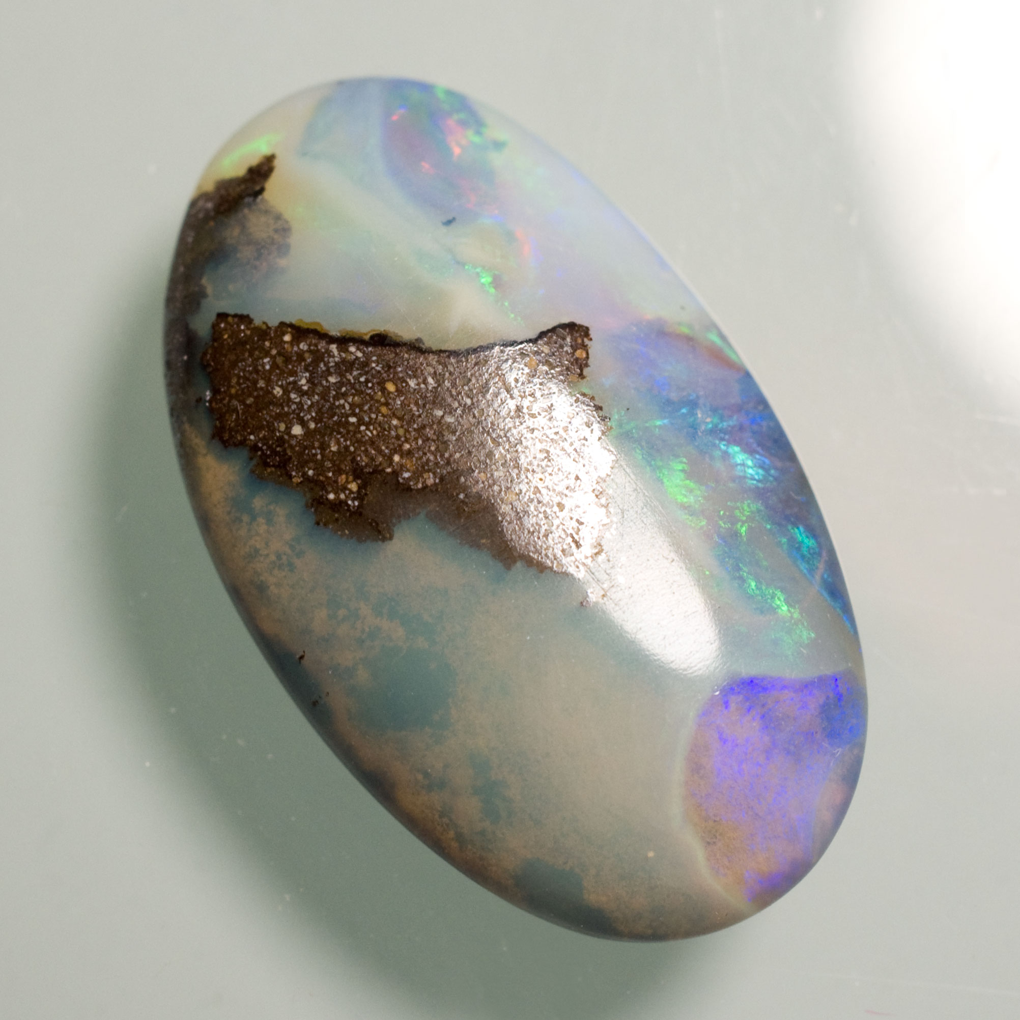 5593 Opale Boulder Ovale Bleu Violette Verte 8 7ct 22 25x13 25mm 3